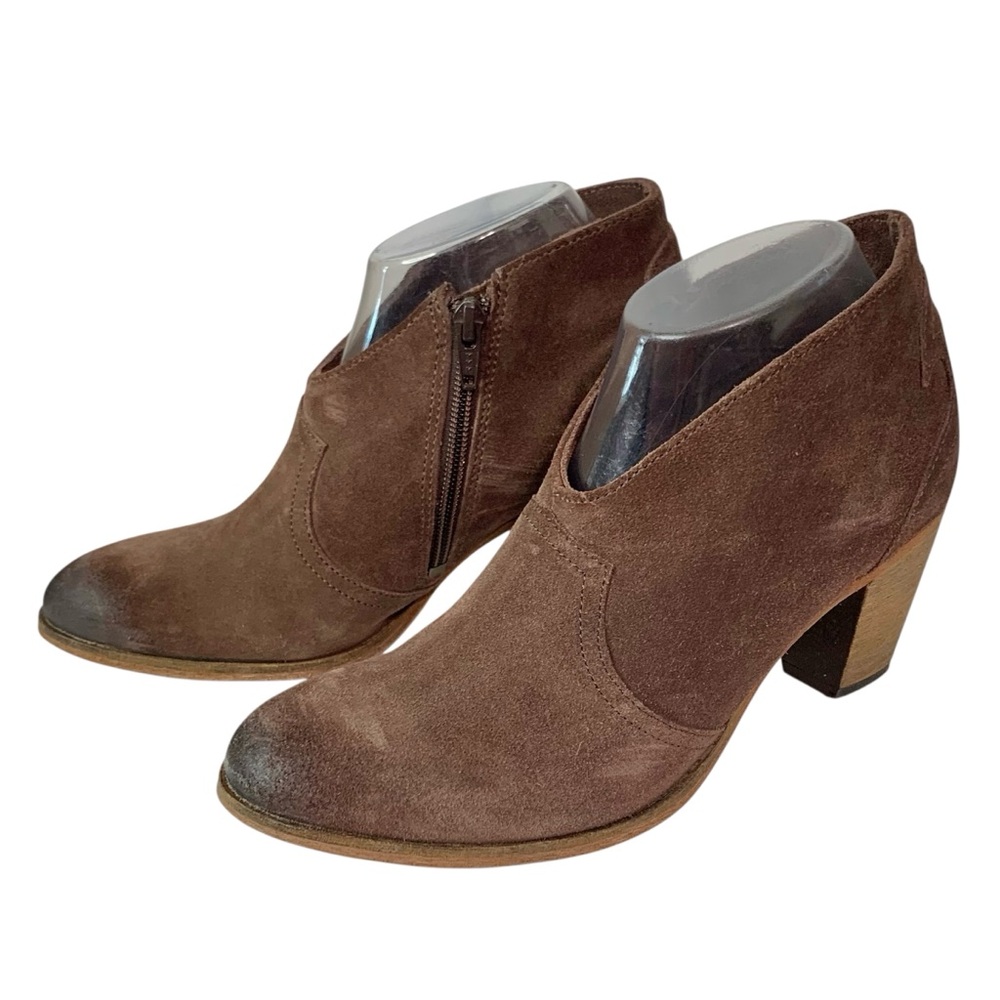 JOHNSTON & MURPHY Distressed Leather Cowgirl Bootie Sz 8